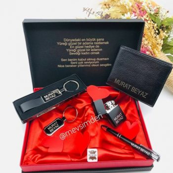 Mevsim Deri ® Kişiye özel 5'li Set 6505 ( cüzdan hakiki deri)